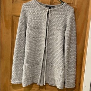 White House black market silver jacket Sz med